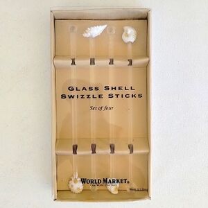 World Market Glass Shell Swizzle Sticks